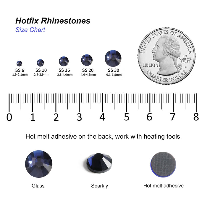 Hotfix Rhinestones Bulk for Crafts Clothes,Hotfix Crystals DIY Decoration, SS6-SS30 - Montana
