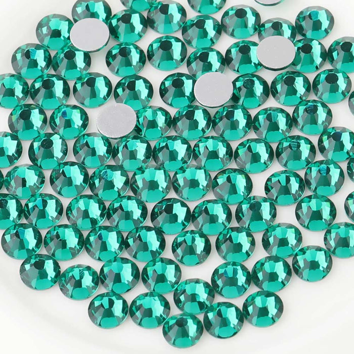 Beadsland Flat Back Crystal Rhinestones Round Gems For Nail Art And Craft Glue Fix - Blue Zircon