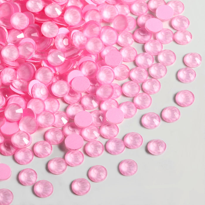 Beadsland Flat Back Crystal Rhinestones Round Gems For Nail Art And Craft Glue Fix - Mocha Light Pink