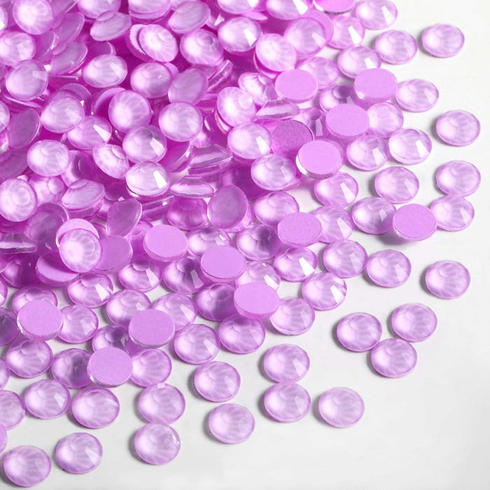 Beadsland Flat Back Crystal Rhinestones Round Gems For Nail Art And Craft Glue Fix - Purple Mocha