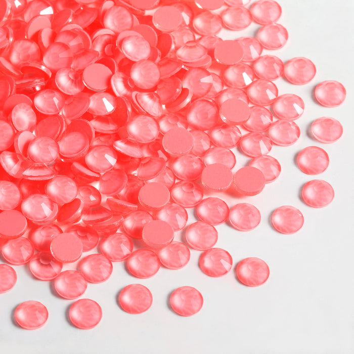 Beadsland Flat Back Crystal Rhinestones Round Gems For Nail Art And Craft Glue Fix - Red Mocha