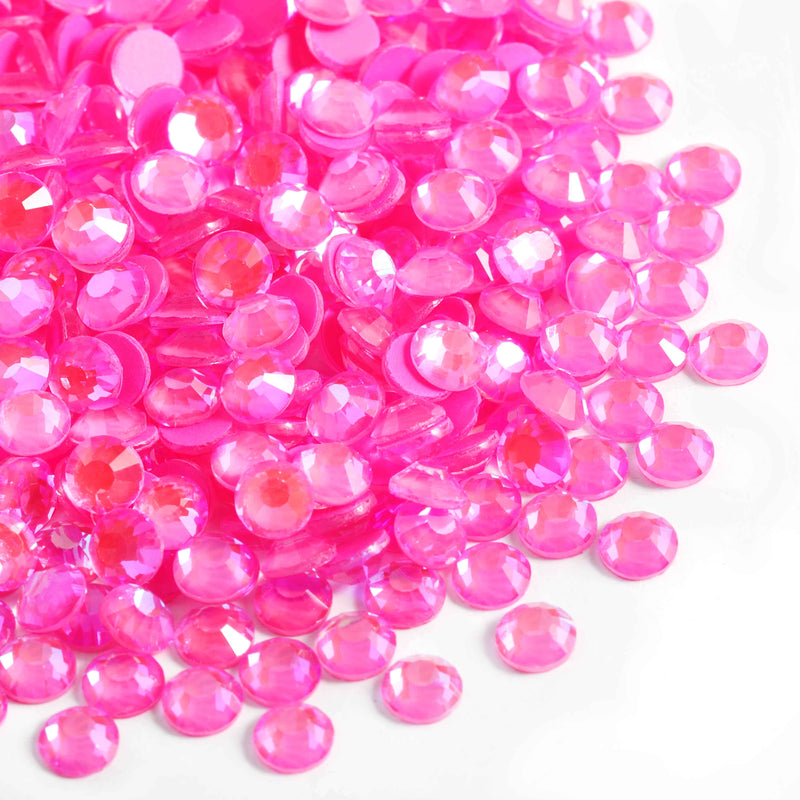 Beadsland Flat Back Crystal Rhinestones Round Gems For Nail Art And Craft Glue Fix - Luminous Rose
