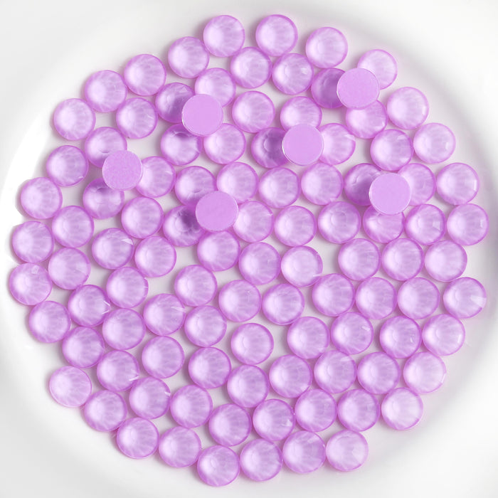 Beadsland Flat Back Crystal Rhinestones Round Gems For Nail Art And Craft Glue Fix - Purple Mocha