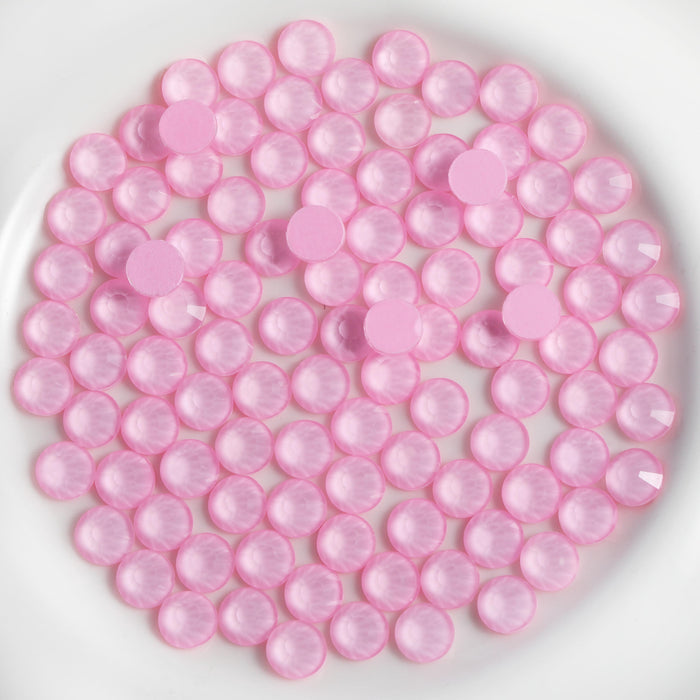 Beadsland Flat Back Crystal Rhinestones Round Gems For Nail Art And Craft Glue Fix - Mocha Light Pink