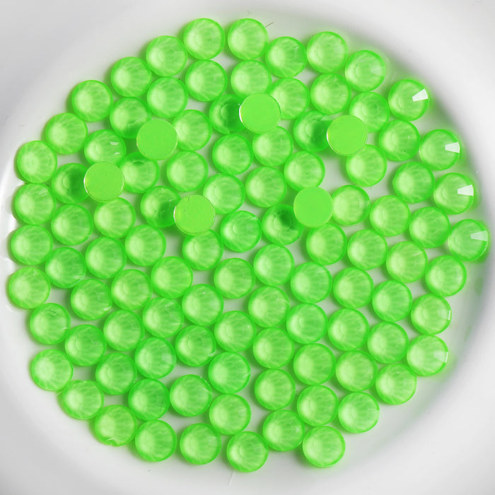 Beadsland Flat Back Crystal Rhinestones Round Gems For Nail Art And Craft Glue Fix - Mocha Green