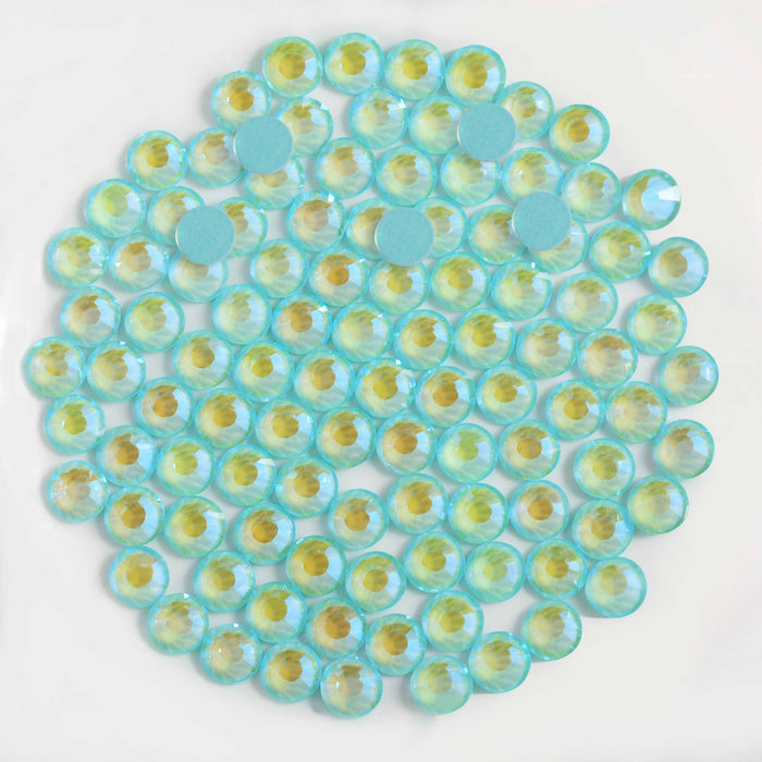 Beadsland Flat Back Crystal Rhinestones Round Gems For Nail Art And Craft Glue Fix - Luminous Mint