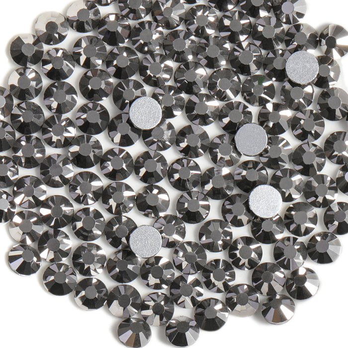 Beadsland Flat Back Crystal Rhinestones Round Gems For Nail Art And Craft Glue Fix - Hematite