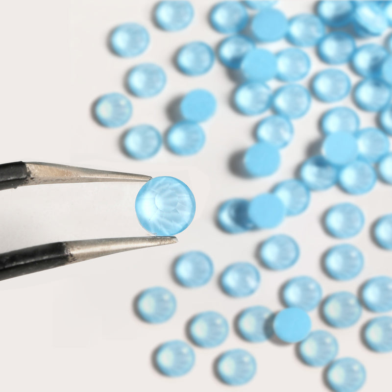 Beadsland Kristall-Strasssteine ​​mit flacher Rückseite, runde Edelsteine ​​für Nagelkunst und Bastelarbeiten, zum Kleben – Saphir