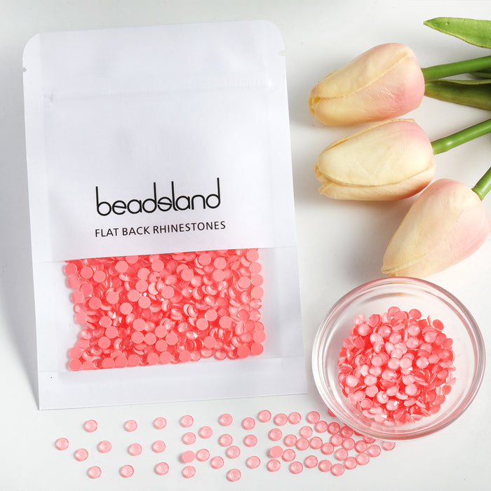 Beadsland Flat Back Crystal Rhinestones Round Gems For Nail Art And Craft Glue Fix - Mocha Red