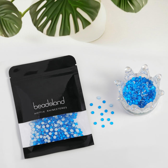 Beadsland Hotfix Rhinestones, Crystal Rhinestones for Crafts Clothes DIY Decoration-Neon Blue