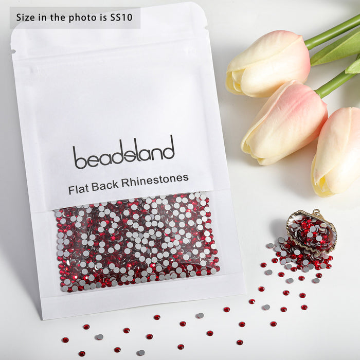 Beadsland Flat Back Crystal Rhinestones Round Gems For Nail Art And Craft Glue Fix - Siam