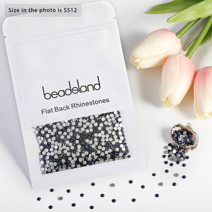 Beadsland Flat Back Crystal Rhinestones Round Gems For Nail Art And Craft Glue Fix - Montana