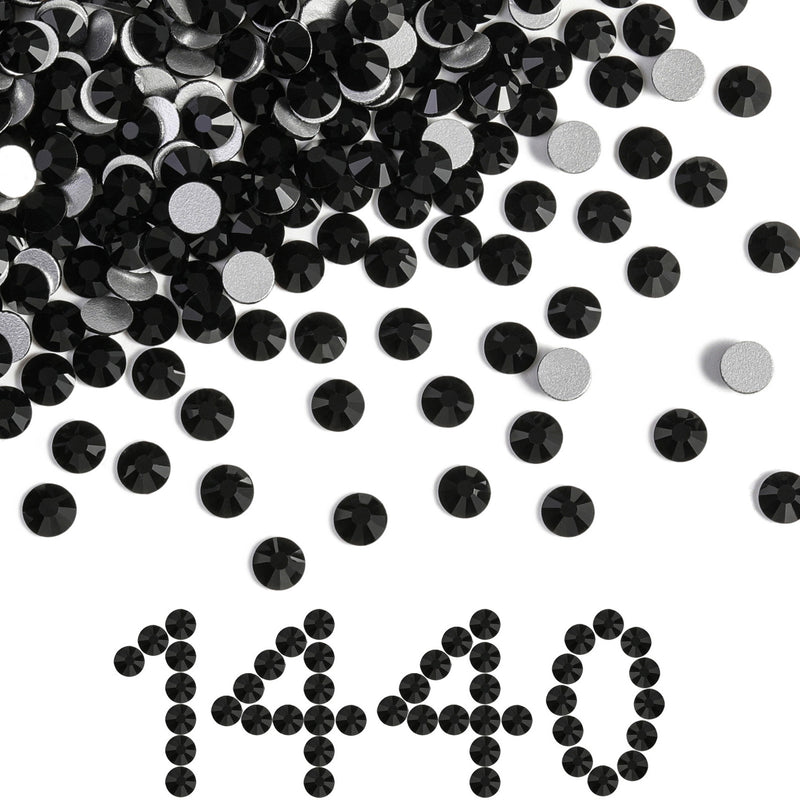 Beadsland Flat Back Crystal Rhinestones Bulk, Black