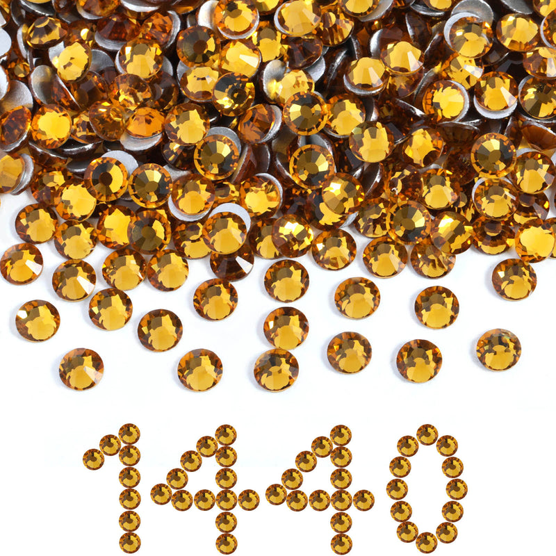 Beadsland Flat Back Crystal Rhinestones Bulk, Topaz