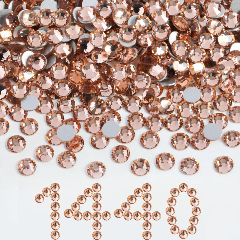 Beadsland Flat Back Crystal Rhinestones Bulk, Champagne