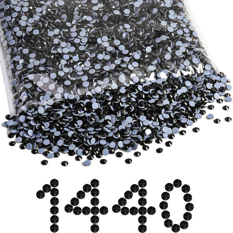 Beadsland Hotfix Rhinestones Bulk, Jet Black