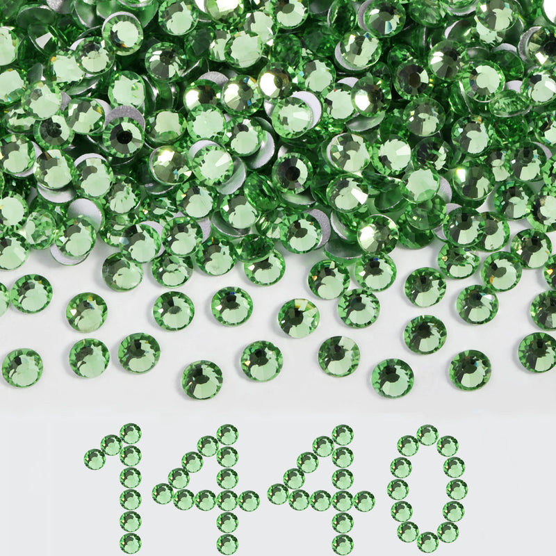 Beadsland Flat Back Crystal Rhinestones Bulk, Light Green