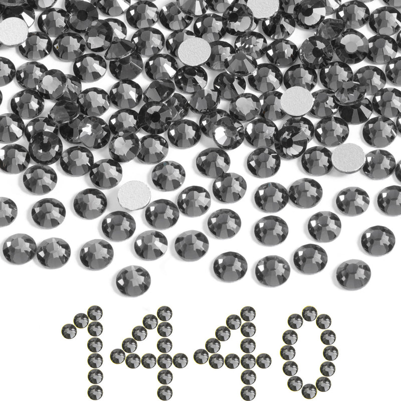Beadsland Flat Back Crystal Rhinestones Bulk, Black Diamond