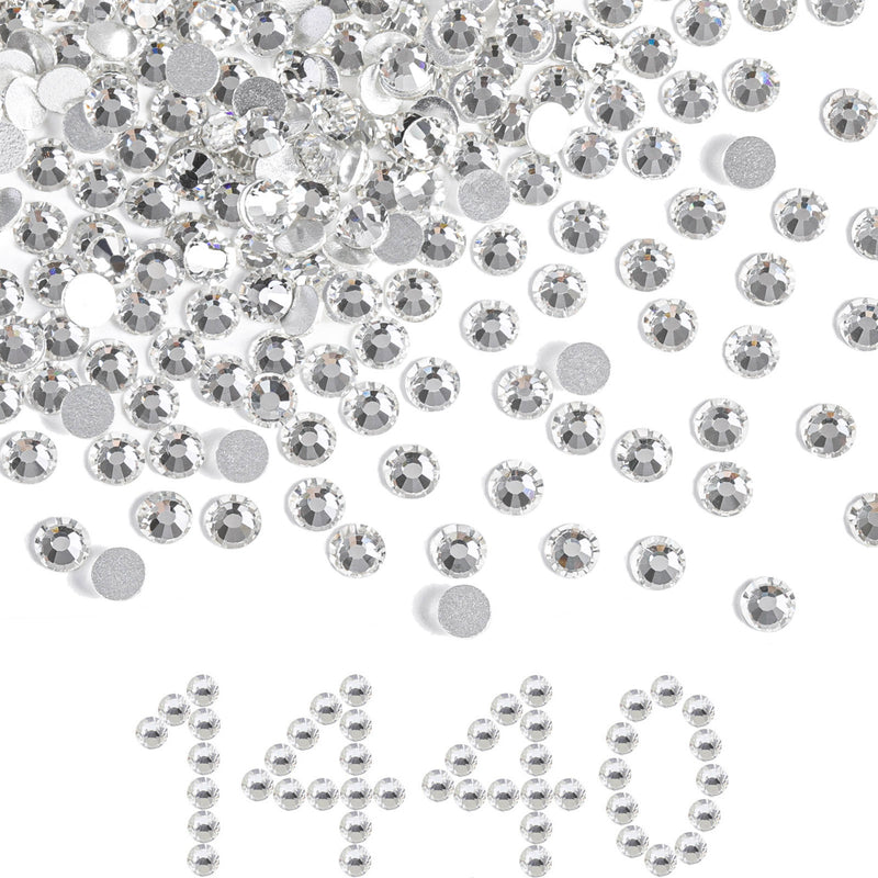 Beadsland Flatback Rhinestones a granel, 14400 piezas de diamantes de imitación para uñas, artesanías, ropa, decoración de bricolaje, SS6-SS30-Crystal