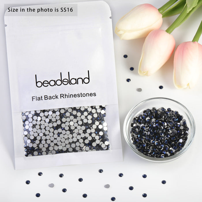 Beadsland Flat Back Crystal Rhinestones Round Gems For Nail Art And Craft Glue Fix - Montana
