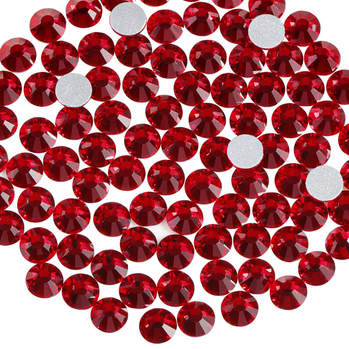 Red Hotfix Rhinestones Flatback Rhinestone Glass Round Crystals Gems for  Crafts Clothes Shoes Bag DIY Decoration Light Siam (SS20/4.8MM/1440pcs)