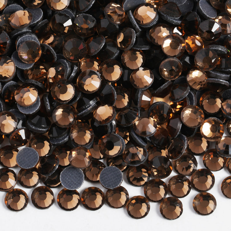 Hotfix Rhinestones Bulk for Crafts Clothes,Hotfix Crystals DIY Decoration, SS6-SS30 - Smoked Topaz