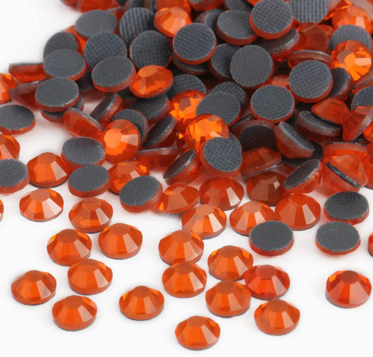 Beadsland Kristall-Hotfix-Strassstein, maschinengeschliffener Stein – Orange