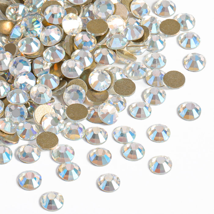 Gemas redondas de diamantes de imitación de cristal con parte posterior plana de Beadsland para decoración de uñas y pegamento para manualidades - Blue Moonlight