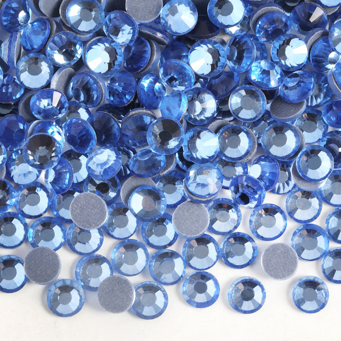 Hotfix Rhinestones Bulk for Crafts Clothes,Hotfix Crystals DIY Decoration, SS6-SS30 - Light Sapphire