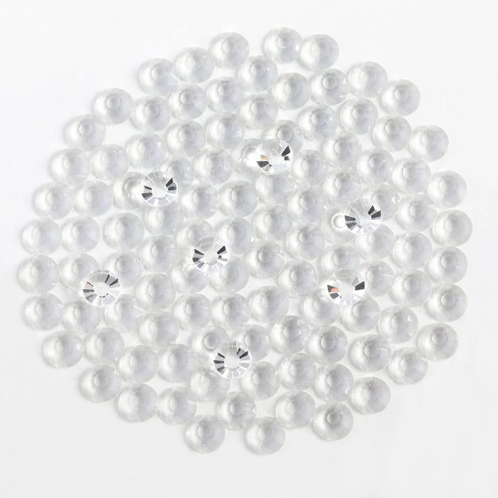 Beadsland Flat Back Crystal Rhinestones Round Gems For Nail Art And Craft Glue Fix - Transparent