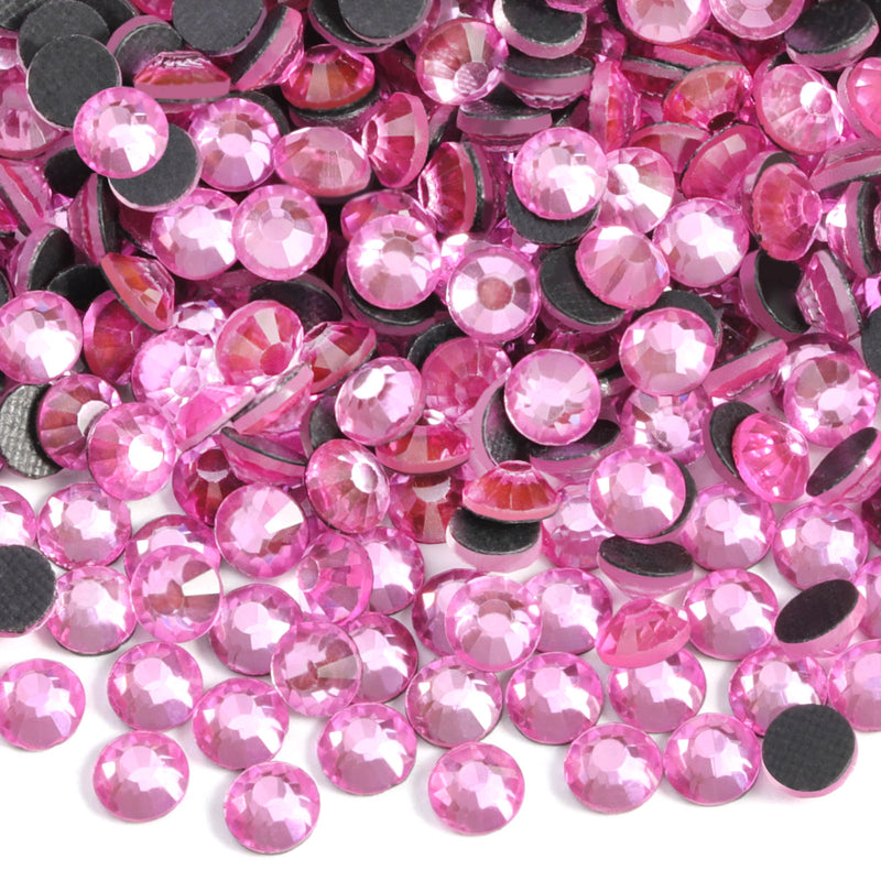 Hotfix Rhinestones Bulk for Crafts Clothes,Hotfix Crystals DIY Decoration, SS6-SS30 - Dark Pink