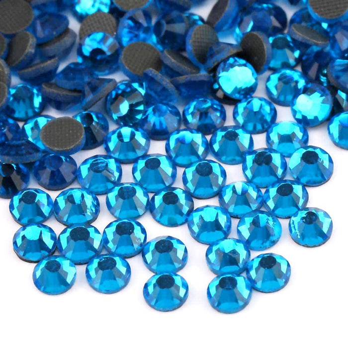 Beadsland Crystal Hotfix Rhinestone,Machine Cut Stone - Capri Blue