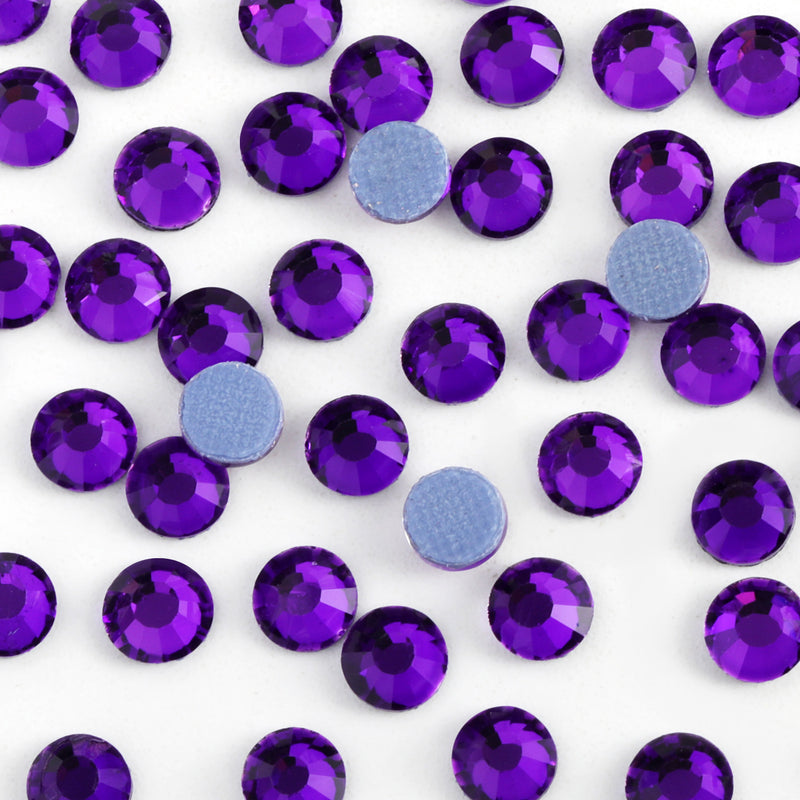 Beadsland Hotfix Rhinestones, Crystal Rhinestones for Crafts Clothes DIY Decoration- Pure Purple