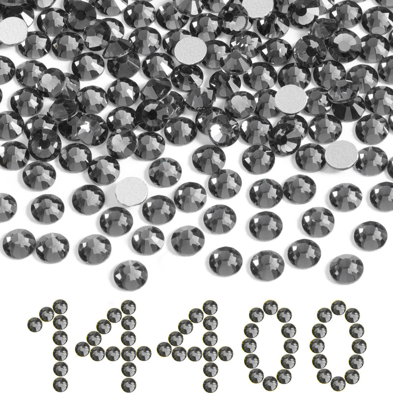 Beadsland Flatback Rhinestones Bulk, Rhinestones for Nails Crafts Clothes DIY Decoration, Black Diamond