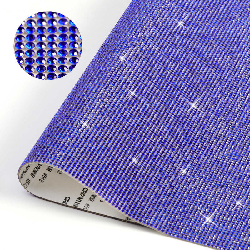 Beadsland Bling Rhinestone Sheet Self Adhesive Glitter Crystal Rhinestones Sticker DIY Gifts Car Decoration 15.75" x 9.45" (Sapphire)