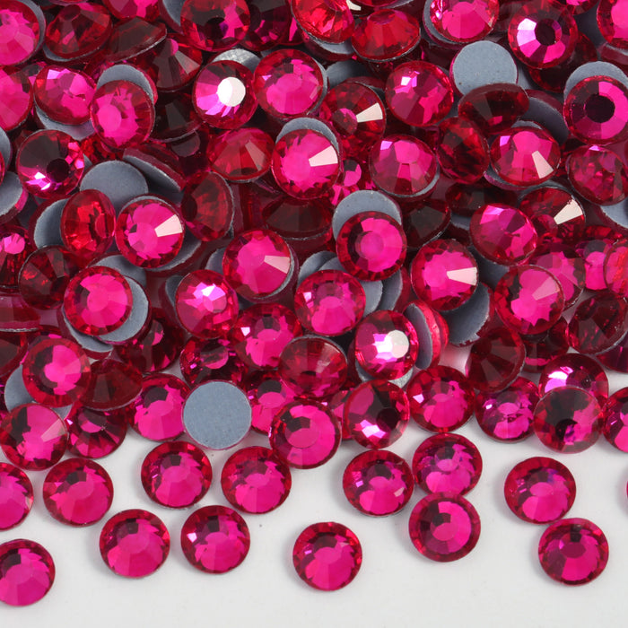 Hotfix Rhinestones Bulk for Crafts Clothes,Hotfix Crystals DIY Decoration, SS6-SS30 - Hot Pink