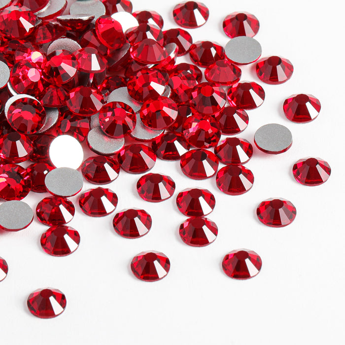 Gemas redondas de diamantes de imitación de cristal con reverso plano de Beadsland para decoración de uñas y pegamento para manualidades - Siam