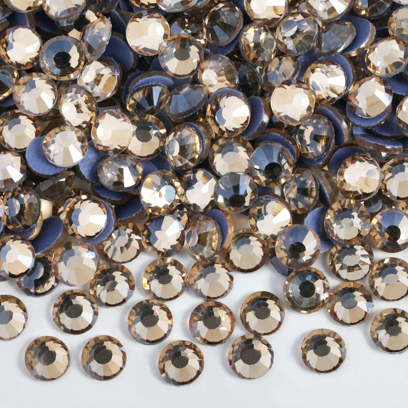 Hotfix Rhinestones Bulk for Crafts Clothes,Hotfix Crystals DIY Decoration, SS6-SS30 - Golden Shadow