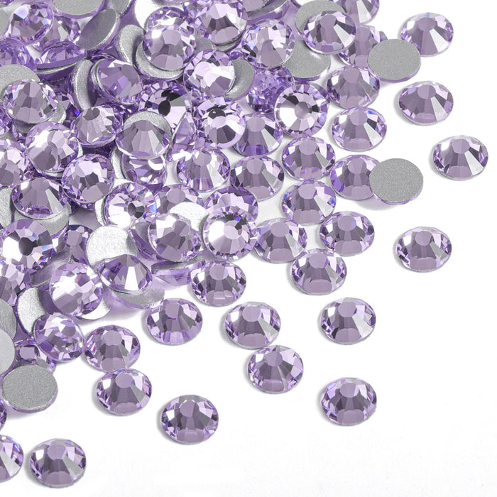 Beadsland Kristall-Strasssteine ​​mit flacher Rückseite, runde Edelsteine ​​für Nagelkunst und Bastelarbeiten, zum Kleben – Violett