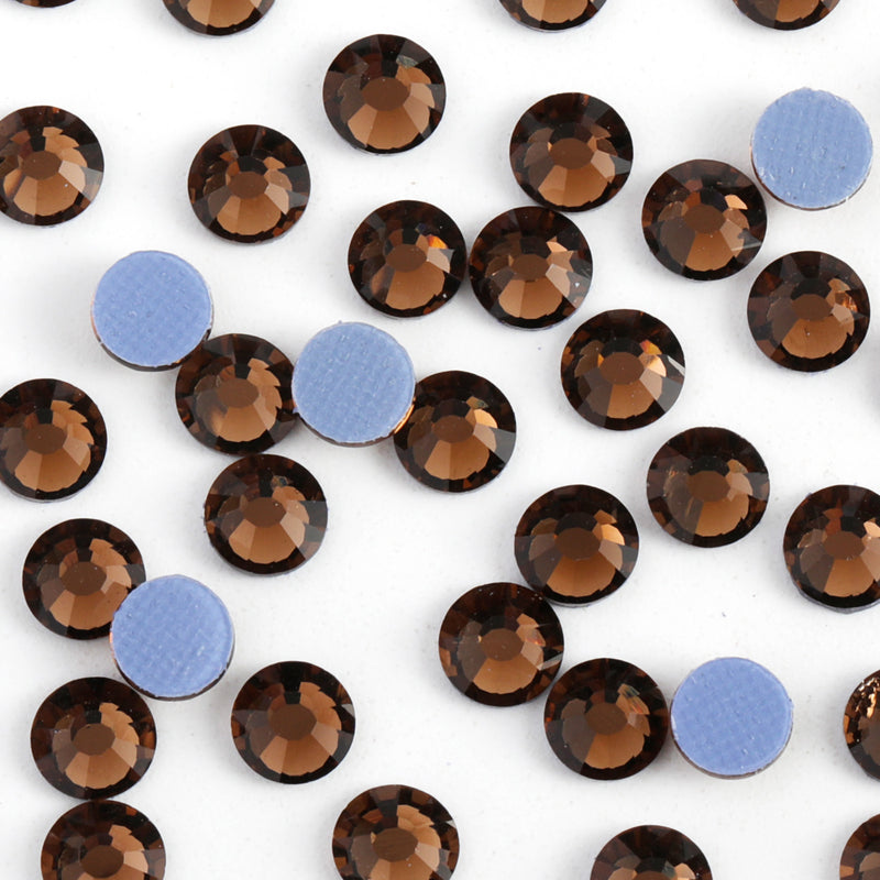 Beadsland Hotfix Rhinestones, Crystal Rhinestones for Crafts Clothes DIY Decoration-Smoked Topaz