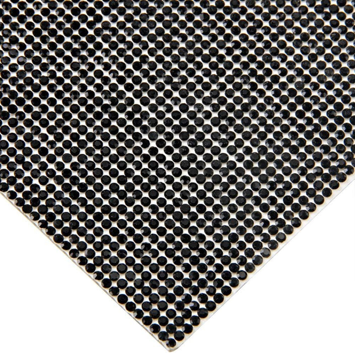 Beadsland 240X400mm Crystal Rhinestone Trim Hotfix Strass Crystal Mesh Banding Bridal Beaded Applique in Sheet for Dresses with 2mm Rhinestones (Black)