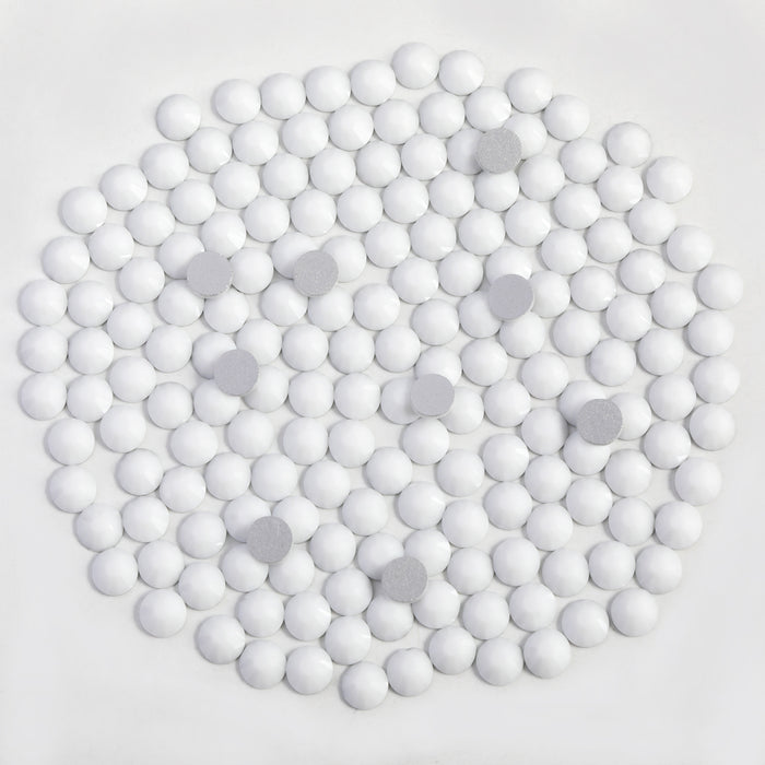 Beadsland Flat Back Crystal Rhinestones Round Gems For Nail Art And Craft Glue Fix - Chalk White