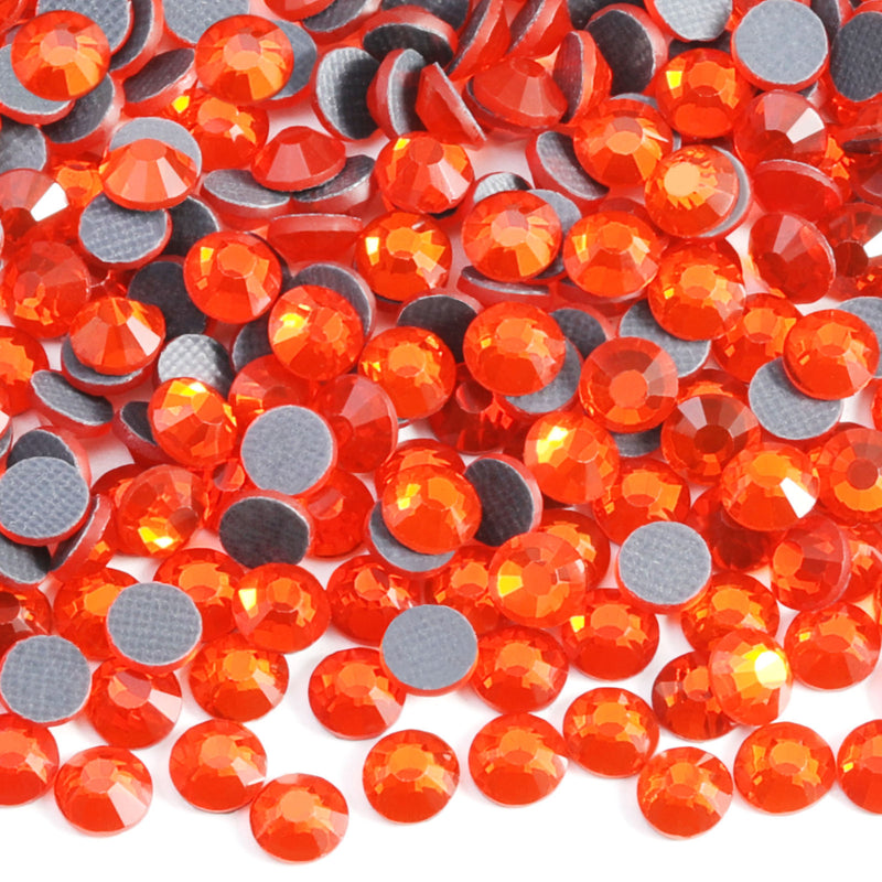Hotfix Rhinestones Bulk for Crafts Clothes,Hotfix Crystals DIY Decoration, SS6-SS30 - Orange
