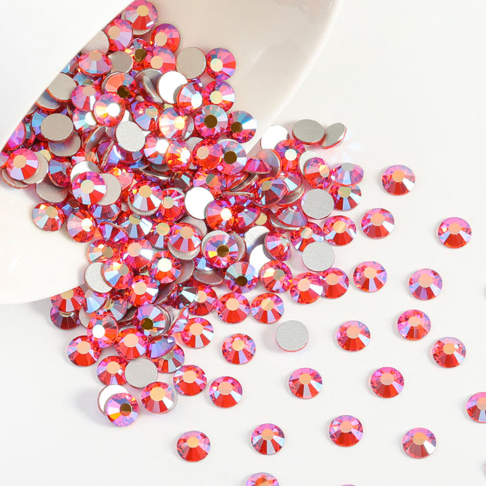 Beadsland Flat Back Crystal Rhinestones Round Gems For Nail Art And Craft Glue Fix - Hyacinth AB