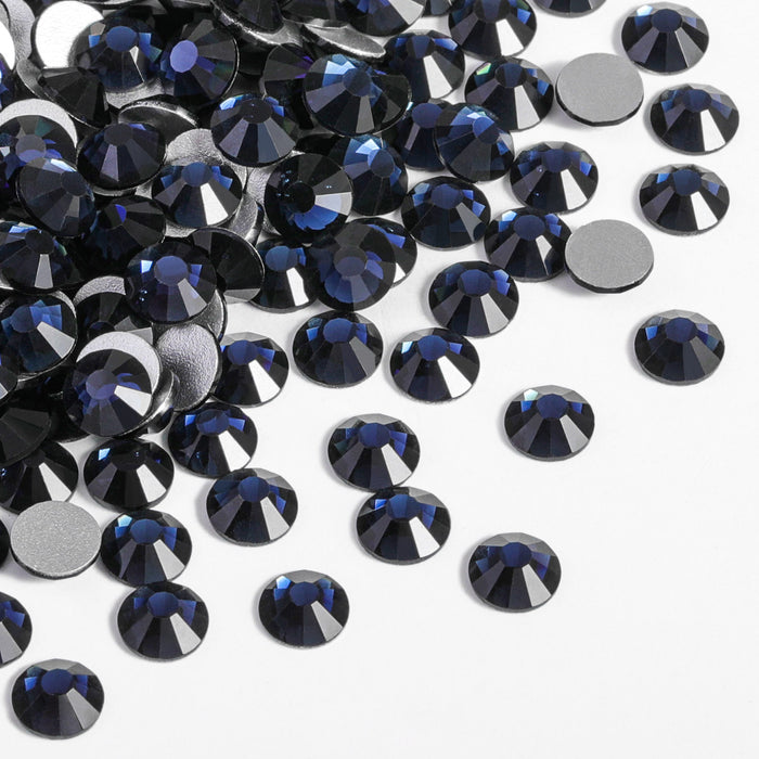 Beadsland - Diamantes de imitación de cristal con parte trasera plana, gemas redondas para decoración de uñas y pegamento para manualidades, Montana