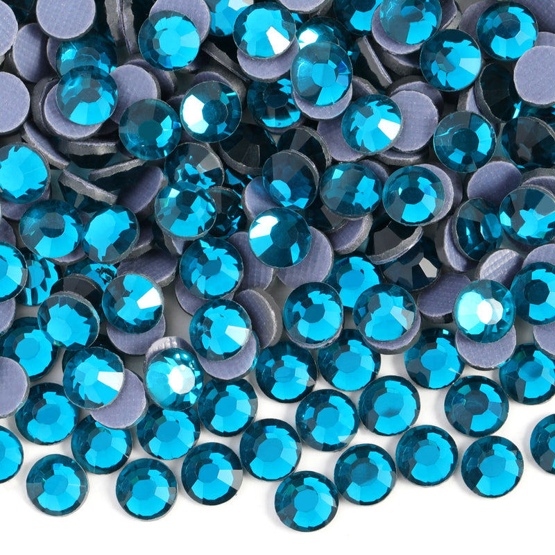 Hotfix Rhinestones Bulk for Crafts Clothes,Hotfix Crystals DIY Decoration, SS6-SS30 - Indicolite