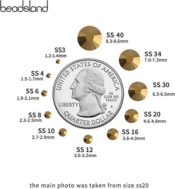 Beadsland Hotfix-Strasssteine, Kristall-Strasssteine ​​zum Basteln, Kleidung, DIY-Dekoration – Aurum