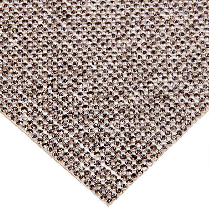 Beadsland 240X400mm Crystal Rhinestone Trim Hotfix Strass Crystal Mesh Banding Bridal Beaded Applique in Sheet for Dresses with 2mm Rhinestones (Black Diamond)