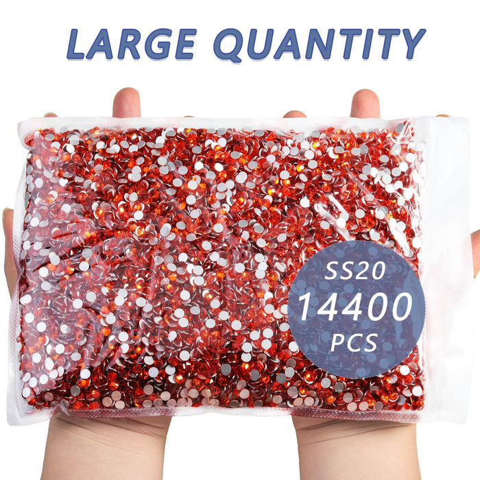 Beadsland Flatback Rhinestones a granel, 14400 piezas de diamantes de imitación para uñas, manualidades, ropa, decoración de bricolaje, SS6-SS30-Orange