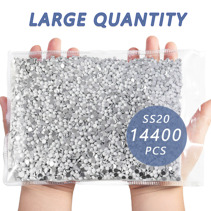 Beadsland Flatback Rhinestones Bulk, Rhinestones for Nails Crafts Clothes DIY Decoration, Chalk White